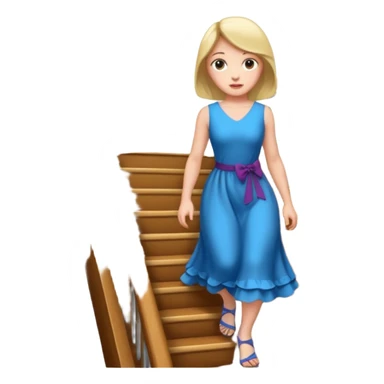 woman going upstair sticker