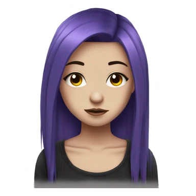 Emo girl choppy long purple hair piercings sticker