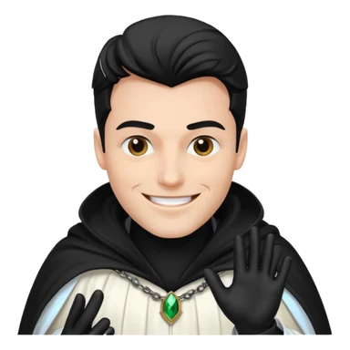 villain smiling with a white cloak , male sticker