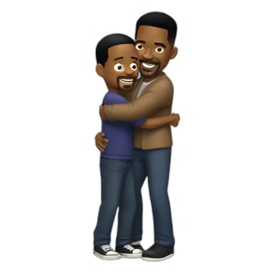 will smith and chris rock hugging sticker