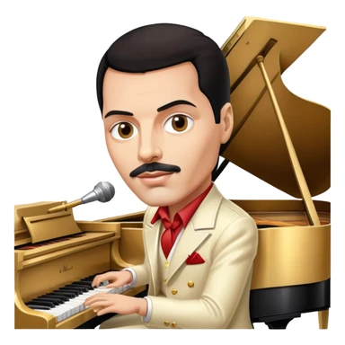Freddie Mercury playing grand piano sticker
