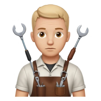 professional locksmith portrait, head and shoulders only, serious focused expression, leather apron collar, small lockpick tools visible, 3D cartoon, mobile game icon style, clean background, no text, no watermark
 sticker