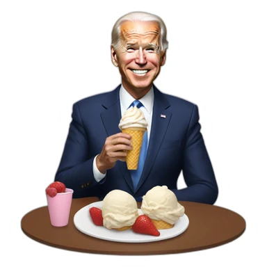 Joe biden eating ice cream sticker