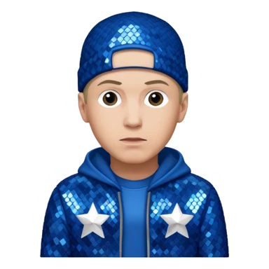 Eminem with blue sequin outfit sticker