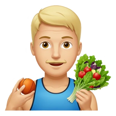 mach mir einen glücklichen mänlcihen sportler der sich gerade gesund ernährt sticker