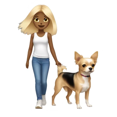 blonde hair blue eyed girl walking her chihuahua and yorkie sticker
