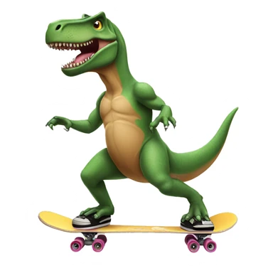 A trex on a skateboard sticker