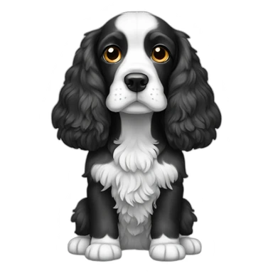 cocker spaniel black and white sticker