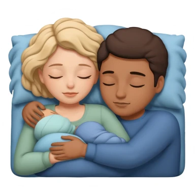 couple sleeping together  sticker