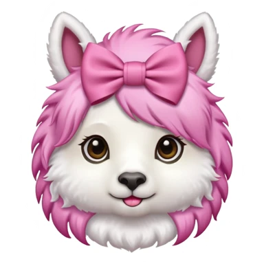 Lama with hair bow sticker