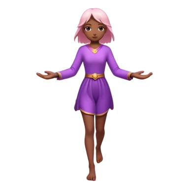 
A small figure walks across a glowing bridge, holding soft pink and purple orbs in each hand—symbolizing compassion and forgiveness. A gentle heart aura trails behind them, showing healing in motion. sticker