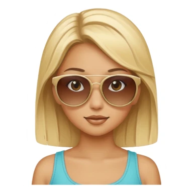 girl with sunglasses above her head sticker
