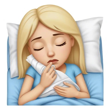 Woman In bed with sinus pain  sticker