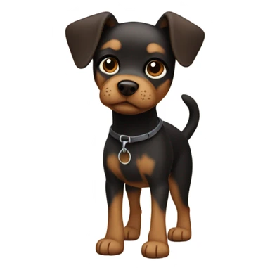 Small brown and black dog with short Legs and wirey hair sticker