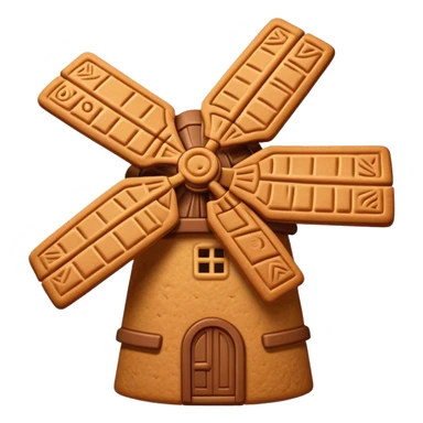 Speculaas Cinematic Realistic Speculaas Biscuit Emoji, depicted as a spiced speculaas cookie crafted in the shape of a windmill and warm, inviting lighting. sticker