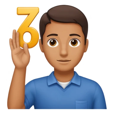 🤷🏻‍♂️ number 6 in left hand and number 7 in the right hand sticker