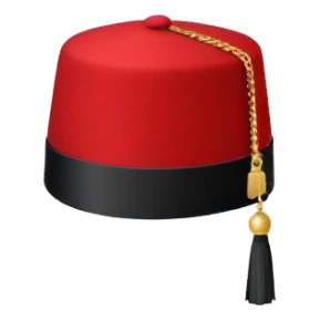 classic red fez hat with black tassel sticker