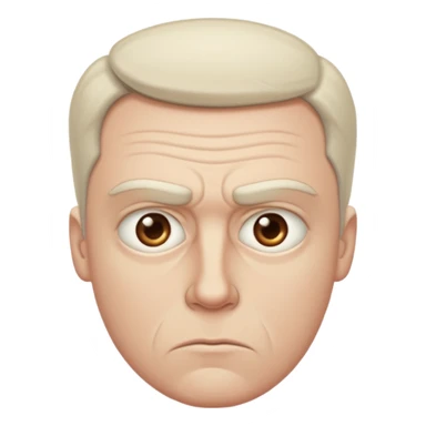 a white man with a suspicious look sticker