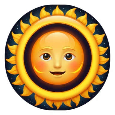 Eclipse – Dark moon covering sun, glowing corona sticker
