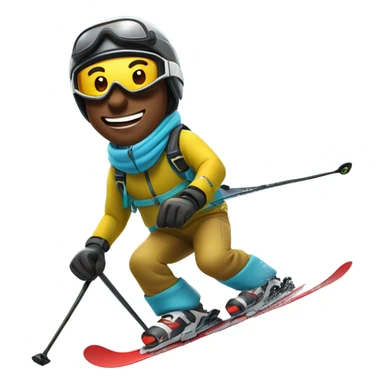 Brandon skiing down a snowy mountain  sticker