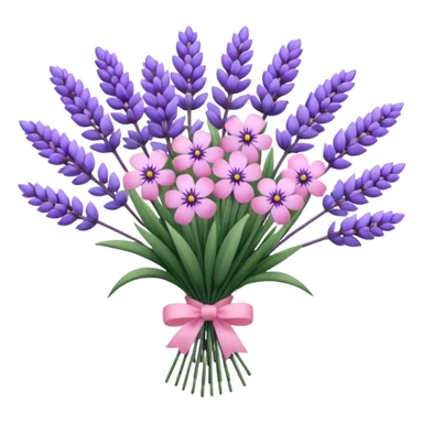 A beautiful bouquet of lavender and pink flowers sticker