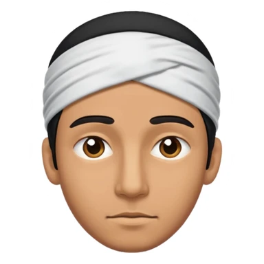 necesito la cara de un hombre con una vincha de color negro en la frente. la vincha tiene que ser angosta y tiene que estar en la frente del hombre, arriba de los ojos y abajo del pelo. sticker