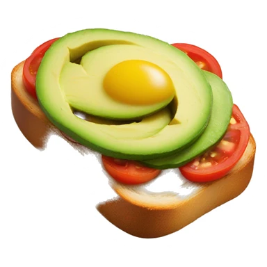 Avocado toast with tomatos and onions sticker