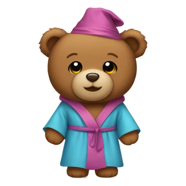 teddy bear with a robe sticker