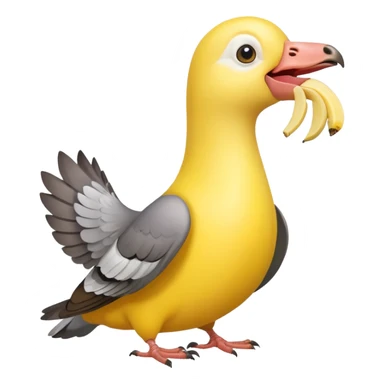 A banana in pigeon's beak sticker