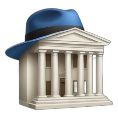 bank institution with hat sticker