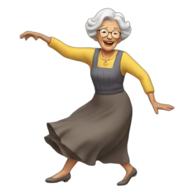 old lady dancing sticker