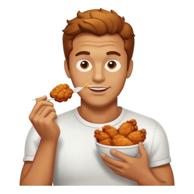 Man eating fried chicken sticker