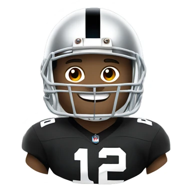 big white man wearing oakland raiders nfl football helmet and jersey playing football sticker