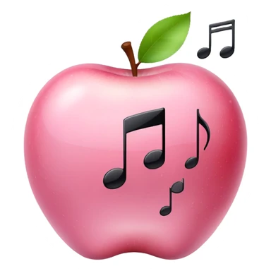 Light pink apple music sticker