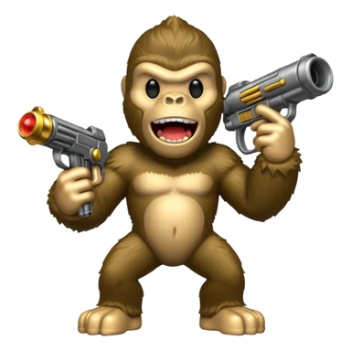 King Kong goofy emoji with ray gun from COD Zombiesr sticker