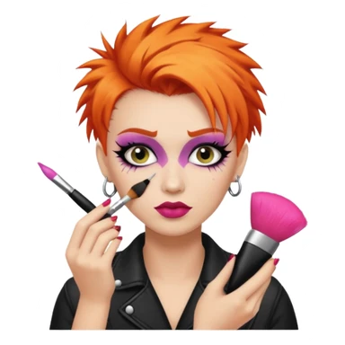 Punk haired make up artist sticker