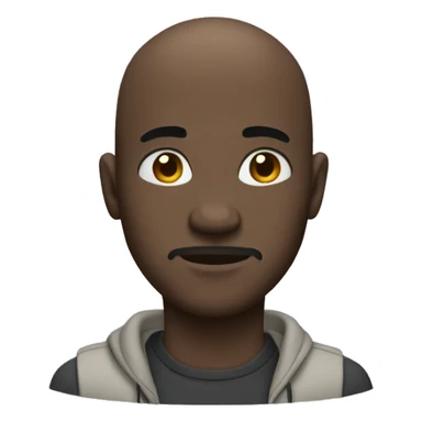 black bald guy with a moody face wearing a casual outfit sticker