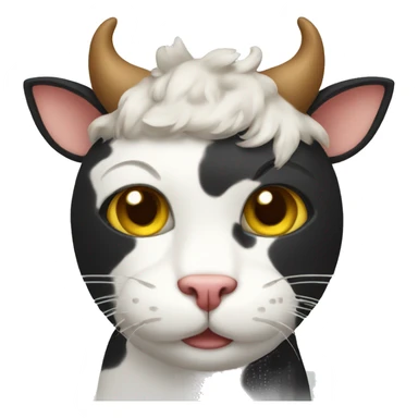 cat wearing a cow costume  sticker