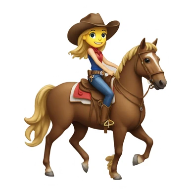 Cowgirl riding horse 4th july sticker