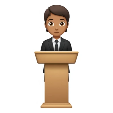 person silhouette speaking from a podium sticker