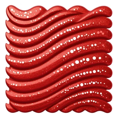 red glitter wave sticker