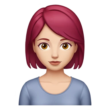 Creatse an iOS emoji of Heart Evangelista with maroon hair sticker