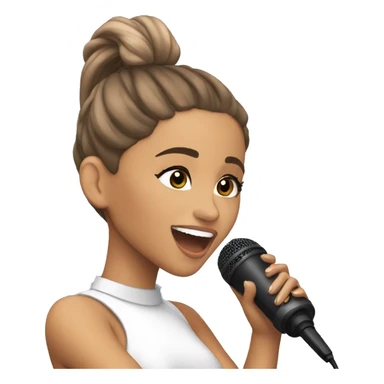 Ariana Grande singing with microphone sticker