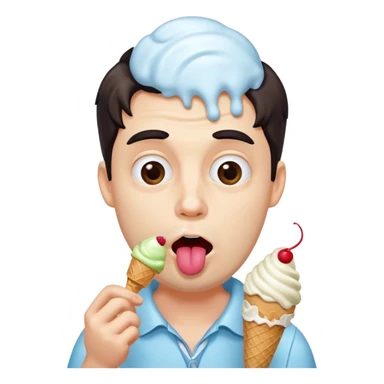 weird man licking ice cream while staring at you sticker
