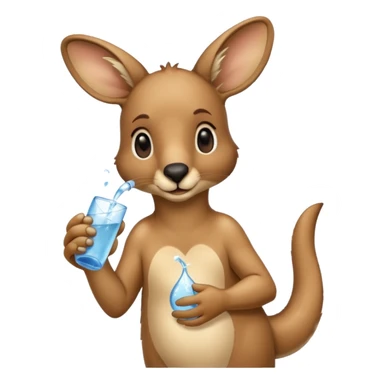 kangaroo drinking water sticker