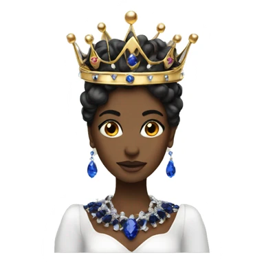 a queen black crown with saphires sticker