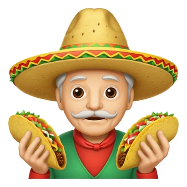 old man with taco hat sticker