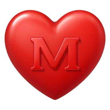 Romantic red heart with letter M sticker