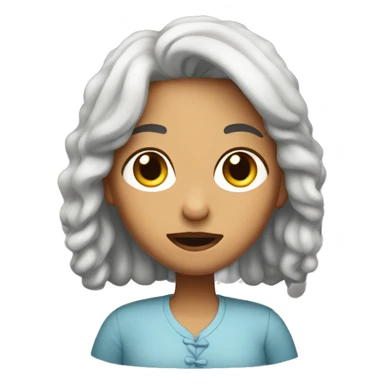 Teresa eating sticker