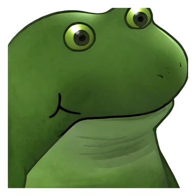 A chicken as a green bufo frog meme sticker